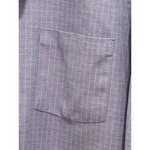 Bill Blass Mens Herringbone Striped Button-Up Shirt 16 34/35 Blue Long Sleeve Co - Picture 3 of 9